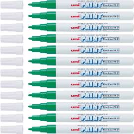 uniball Uni-Paint PX-21 Oil-Based Fine Point Marker, Green, 1 Dozen