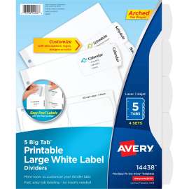 Avery Big Tab Printable Large White Label Dividers