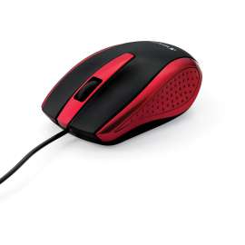 Verbatim Corded Notebook Optical Mouse, Red, Optical, Cable, Red
