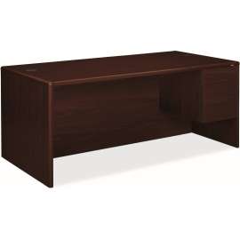 10700 Series Single 3/4 Right Pedestal Desk, 72w x 36d x 29.5h, Mahogany