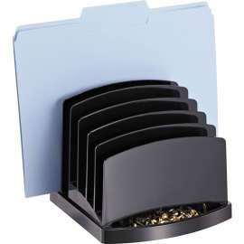 Incline Sorter, 6 Sections, Letter to Legal Size Files, 7.5" x 7.5" x 6.4", Black