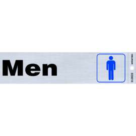 Hillman English Silver Restroom Sign 2 in. H X 8 in. W