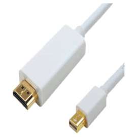 4XEM 6 FT Mini DisplayPort Male To HDMI Cable, 6 ft HDMI/Mini DisplayPort A/V Cable for Audio/Video Device, Monitor, Projector, MacBook, MacBook Air, MacBook Pro, Mac mini, iMac, Mac Pro, TV, First End: 1 x Mini DisplayPort 1.1a Digital Audio/Video, Male,