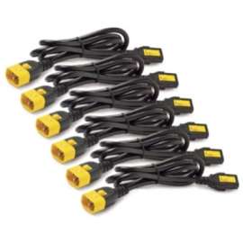 APC by Schneider Electric Power Cord Kit (6 ea), Locking, C13 to C14, 1.8m, North America, Black
