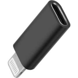 4XEM USB Type-C to Lightning Adaptor, 1 Pack, 1 x Type C USB 3.1 USB Female, 1 x 8-pin Lightning Proprietary Connector Male, Black
