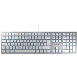 CHERRY KC 6000 SLIM Keyboard, USB Interface, English (US), SX Keyswitch, Silver, White