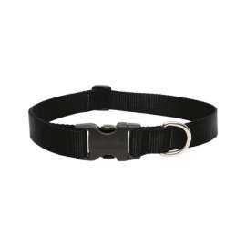 Lupine Pet Basic Solids Black Black Nylon Dog Adjustable Collar