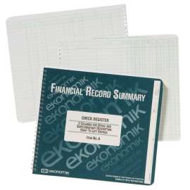 Wirebound Check Register Accounting System, 8 3/4 x 10, 40-Page Book
