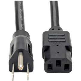 Tripp Lite 3ft Computer Power Cord Cable 5-15P to C13 Heavy Duty 15A 14AWG 3', For Server, 14 Gauge, 125 V AC15 A, Black