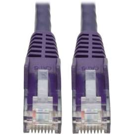 Tripp Lite Cat6 Gigabit Snagless Molded (UTP) Ethernet Cable (RJ45 M/M) PoE Purple 1 ft. (0.31 m), Category 6 for Switch, Hub, Network Device, Router, 128 MB/s, Patch Cable, 1 ft