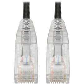 Tripp Lite Cat6 UTP Patch Cable (RJ45), M/M, Gigabit, Snagless, Molded, Slim, Black, 1 ft., 1 ft Category 6 Network Cable for Network Device, Printer, Photocopier, Router, Server, Computer, Modem, Switch, Workstation, First End: 1 x RJ-45 Network, Male