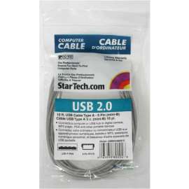StarTech.com 10 ft USB 2.0 Cable, USB A to Mini B, Type A Male USB, Mini Type B Male USB, 10ft
