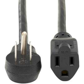 Tripp Lite Power Extension Cord Right-Angle 5-15P to 5-15R 14AWG 15A 6ft, For Server, Computer, PDU, UPS, Workstation, Surge Protector, Network Device, Monitor, 120 V AC / 15 A, Black, North America