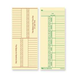 Tops Named Days/Overtime Time Cards 