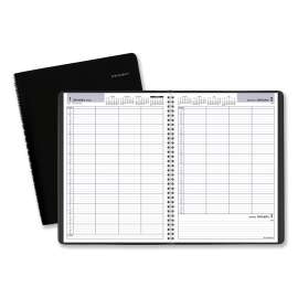 DayMinder Four-Person Group Daily Appointment Book, 11 x 8, Black Cover, 12-Month (Jan to Dec): 2023