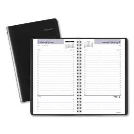DayMinder Daily Appointment Book, 8.5 x 5.5, Black Cover, 12-Month (Jan to Dec): 2023