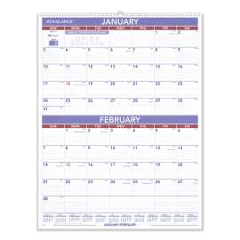 Two-Month Wall Calendar, 22 x 29, White/Blue/Red Sheets, 12-Month (Jan to Dec): 2023