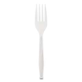 Elegant Dinnerware Heavyweight Cutlery, Polystyrene, Fork, White, 500/Box