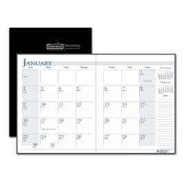 Recycled Ruled 14-Month Planner with Stitched Leatherette Cover, 10 x 7, Black Cover, 14-Month (Dec to Jan): 2022 to 2024