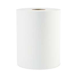 Hardwound Paper Towels, 1-Ply, 8" x 600 ft, White, 2" Core, 12 Rolls/Carton