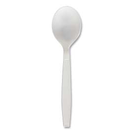 Heavyweight Polypropylene Cutlery, Soup Spoon, White, 1000/Carton