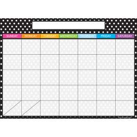 Smart Poly® PosterMat Pals Space Savers, 13" x 9-1/2", BW Dots Calendar