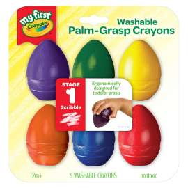 My First Crayola® Washable Palm Grasp Crayons, 6 Count