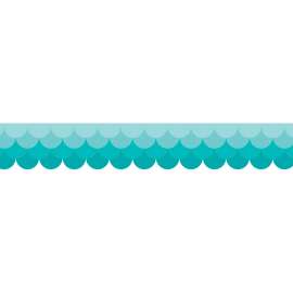 Painted Palette Ombre Turquoise Scallops EZ Border, 48 Feet