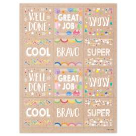 Krafty Pop Colorful Kraft Reward Stickers