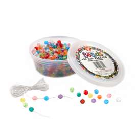 Bucket O Beads, Faceted, Translucent Assorted, 8 mm, Pack of 450