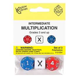 Intermediate Multiplication Dice, Pack of 3