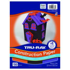 Construction Paper Halloween, Black, Orange, Purple, 9" x 12", 150 Sheets