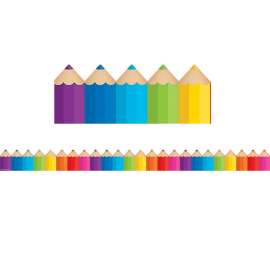 Colored Pencils Die-Cut Border Trim, 35 Feet