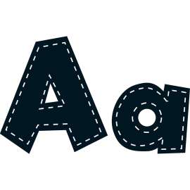 4" Fun Font Letters, Black Stitch, 160 Pieces
