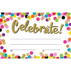 Confetti Celebrate! Awards, 8.5" x 5.5", Pack of 25