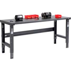 Global Industrial 72x30 Adjustable Height Workbench C-Channel Leg - Steel Square Edge - Black