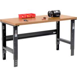 Global Industrial 60x30 Adjustable Height Workbench C-Channel Leg - Shop Top Square Edge Black