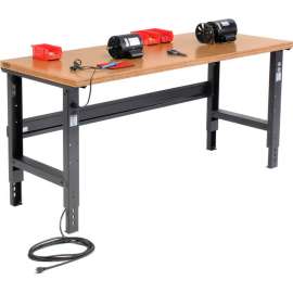 Global Industrial 72x36 Adjustable Height Workbench C-Channel Leg - Shop Top Square Edge Black