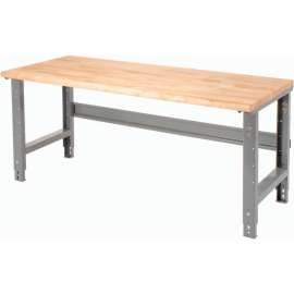 Global Industrial 72 x 30 Adjustable Height Workbench C-Channel Leg - Maple Safety Edge - Gray