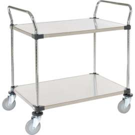 Nexel Stainless Steel Utility Cart w/2 Shelves, 800 lb. Capacity, 36"L x 24"W x 38"H