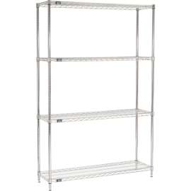 Nexel Shelving Wire Shelving Starter Unit, 54"W x 14"D x 86"H