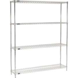 Nexel Shelving Wire Shelving Starter Unit, 60"W x 14"D x 86"H