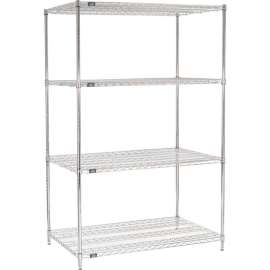 Nexel Shelving Wire Shelving Starter Unit, 48"W x 30"D x 74"H