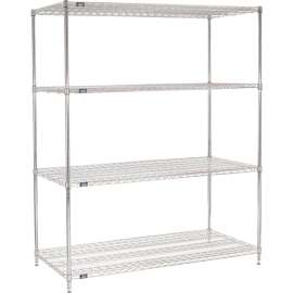 Nexel Shelving Wire Shelving Starter Unit, 60"W x 30"D x 74"H