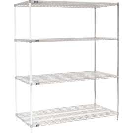 Nexel Shelving Wire Shelving Add-On Unit, 72"W x 30"D x 86"H