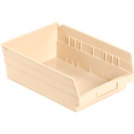 Global Industrial Plastic Nesting Storage Shelf Bin 8-3/8"W x 11-5/8"D x 4"H Beige