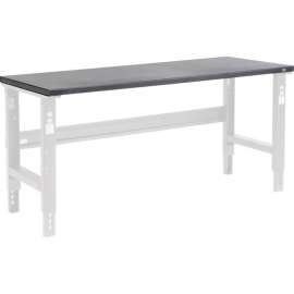 Global Industrial Workbench Top, Steel Square Edge, 72"W x 30"D x 1-3/4" Thick, Black