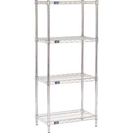 Nexel Shelving Wire Shelving Starter Unit, 30"W x 14"D x 63"H