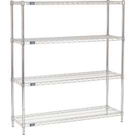 Nexel Shelving Wire Shelving Starter Unit, 48"W x 14"D x 63"H