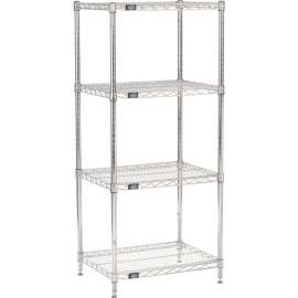 Nexel Shelving Wire Shelving Starter Unit, 30"W x 18"D x 54"H